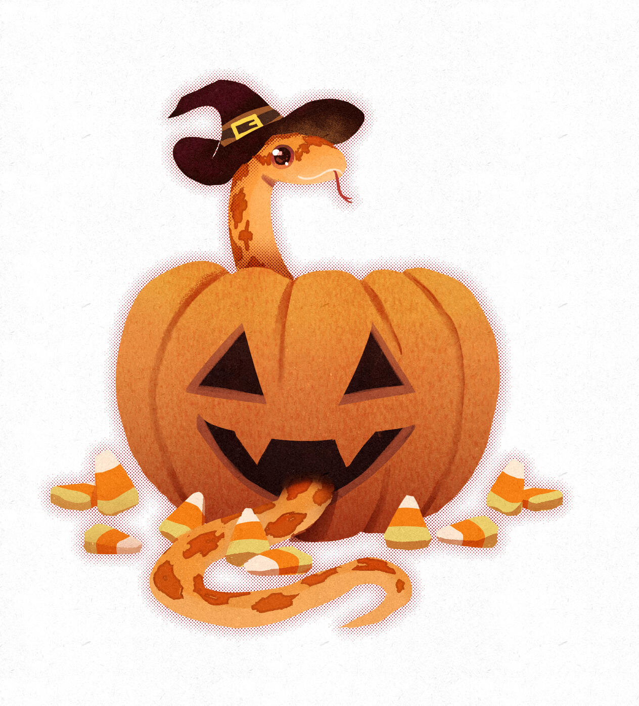 Candy Corn Snake - Illustration for Wuppetober 2025