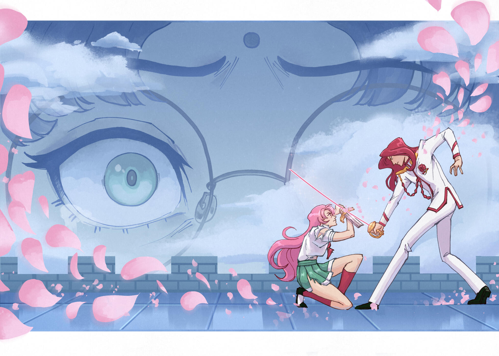 Illustration for &quot;Two Girl Revolution&quot; Zine