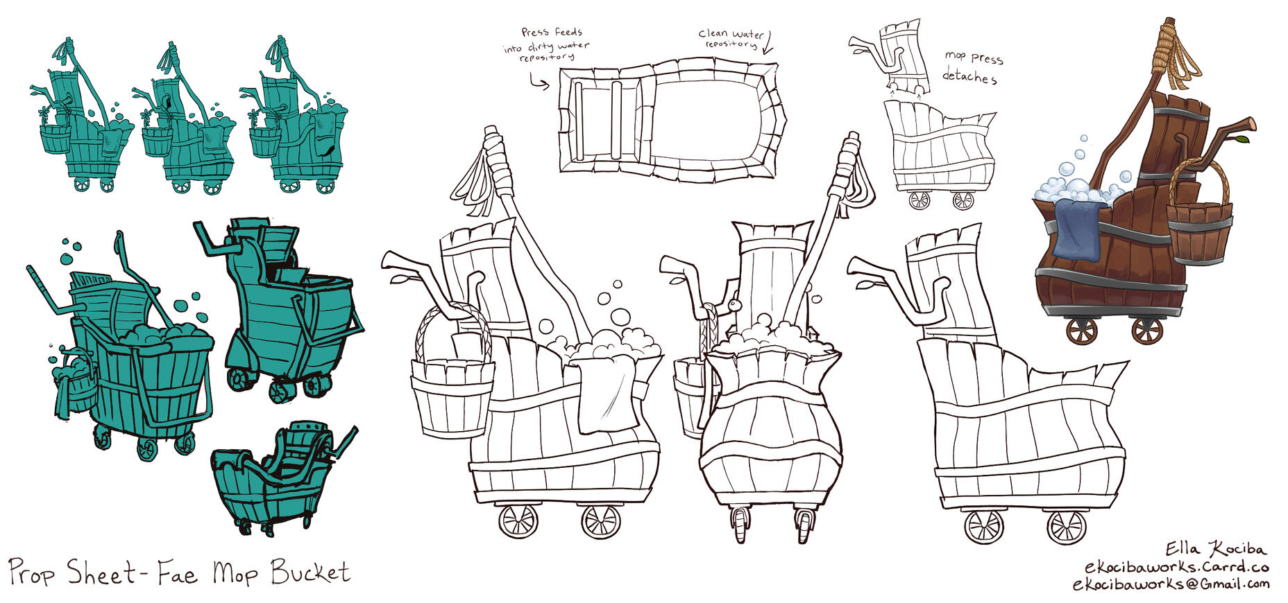 Fae Mop Bucket - Development and Prop Sheet Fae Mop Bucket - Development and Prop Sheet
