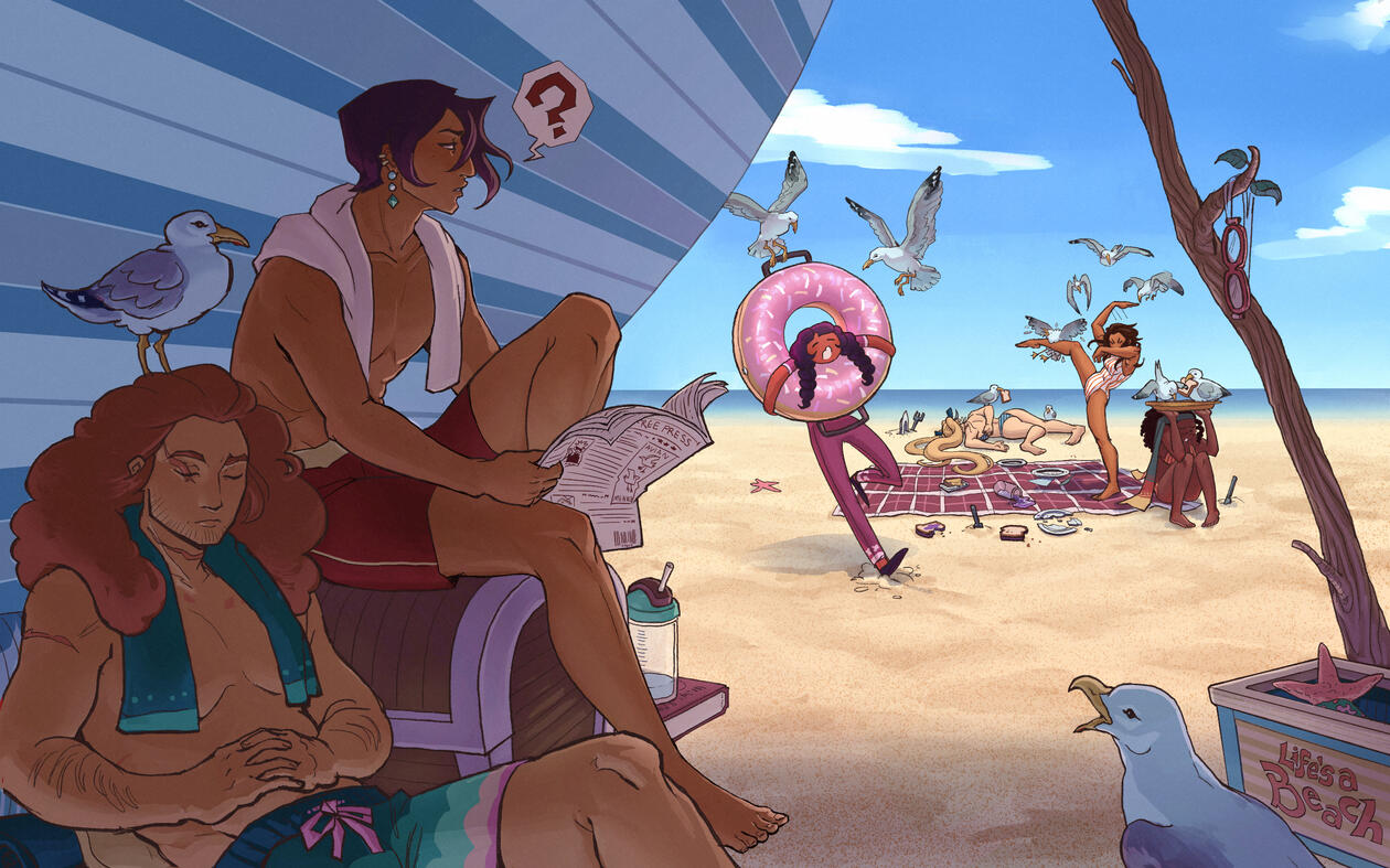 "Beach Episode" Summer Zine Illustration