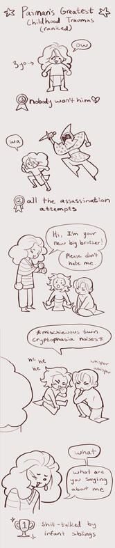 Test "Extras" Comic Strip, featuring Paiman, Mehri, and Siamak.