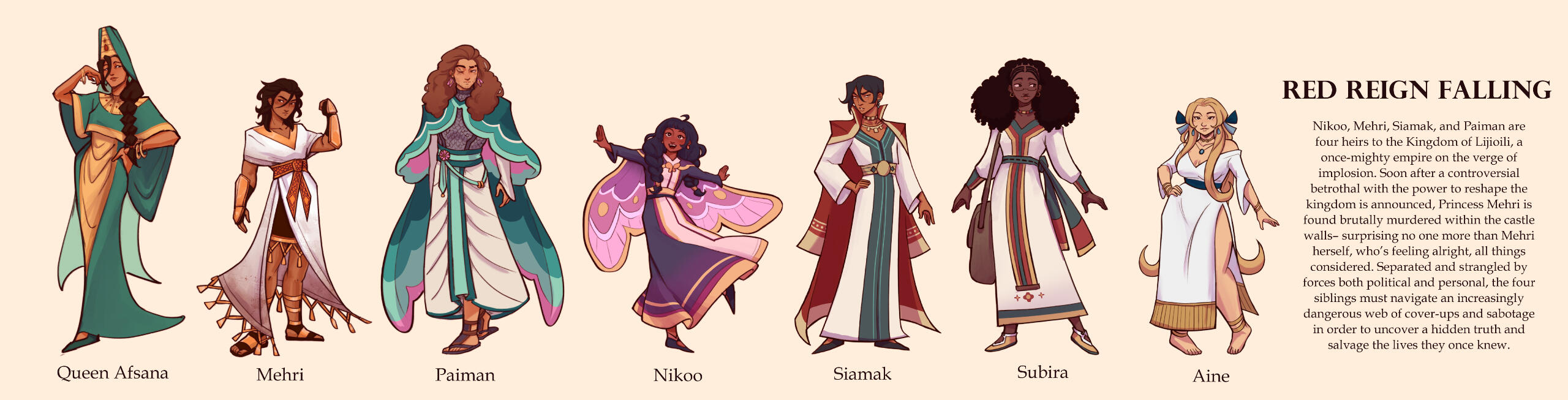 Red Reign Falling - Character Lineup 1
